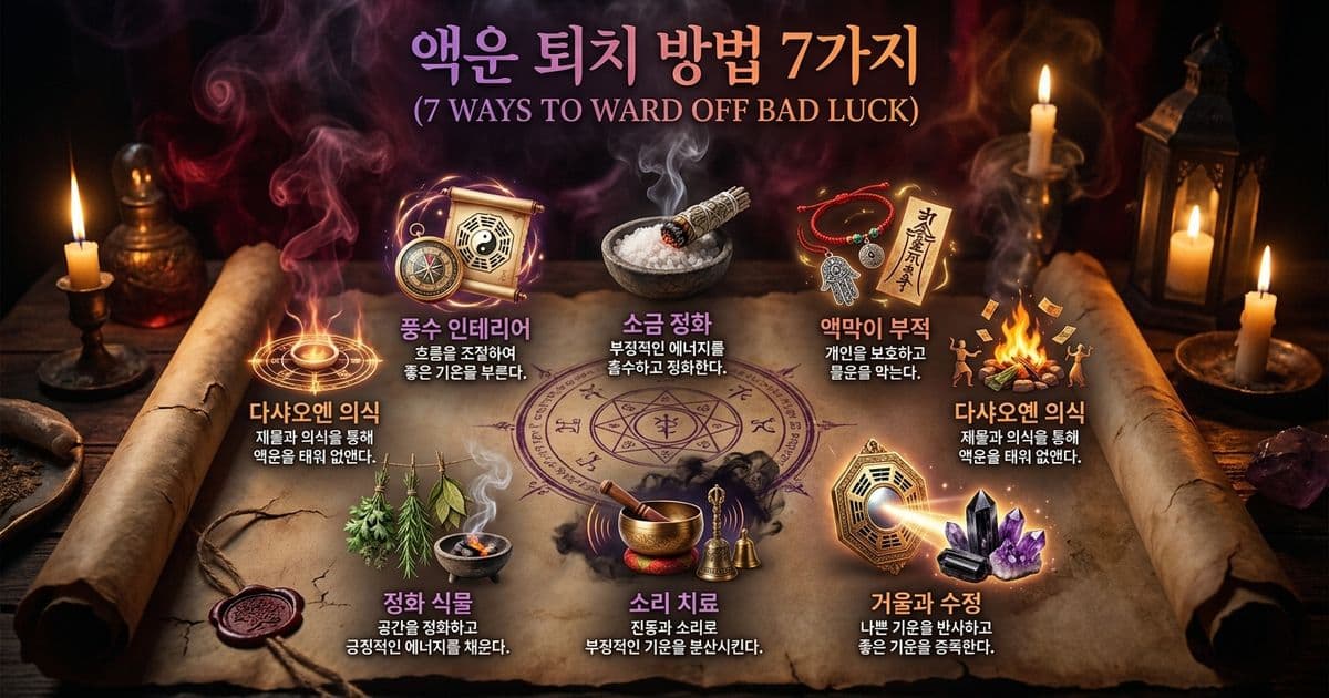 액운 없애는 방법 7가지: 풍수·부적·액막이 가이드
